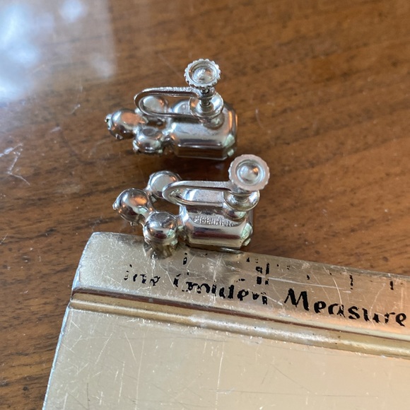 EISENBERG vintage 30s rhinestone screwback earrings - Picture 5 of 6